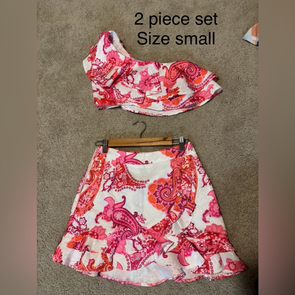 Floral Pink and Red Women's Skirt